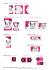 Réf. de la couleur rose Quadri : M95 % + J 20 % Sticker