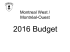 Budget 2011 - Ville de Montréal Ouest