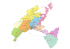 Carte générale de la répartition des communes dans les 10 districts