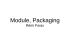 Module, Packaging